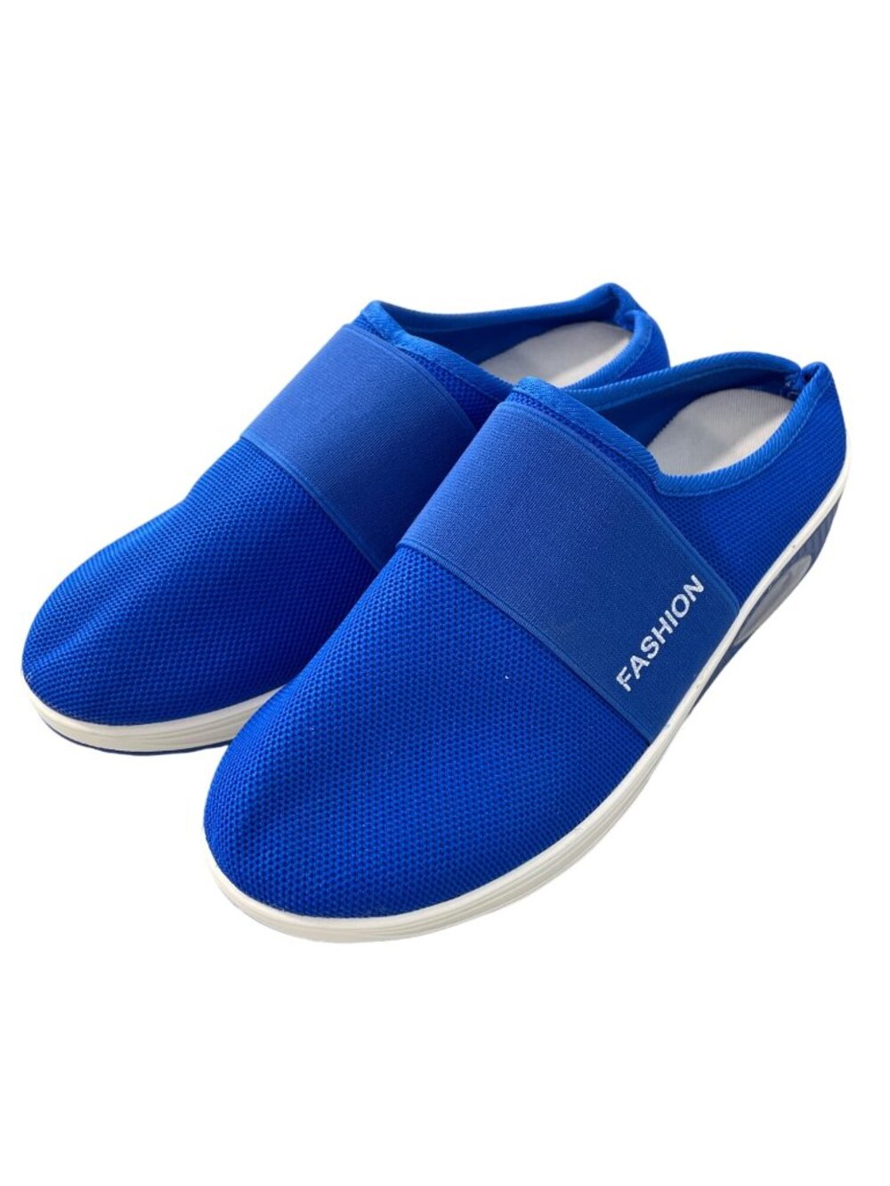 Platform Mesh Shoes Size 40 Slip On Pool Beach Round Toe Blue Outdoor Comfy Walk